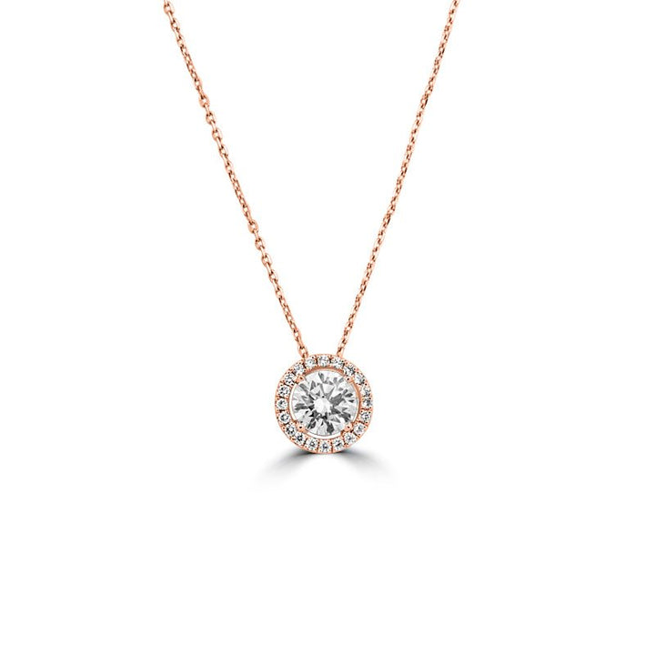 1,25 CT Round Halo Solitaire Pendant (LG) - ZIZOV DIAMONDS