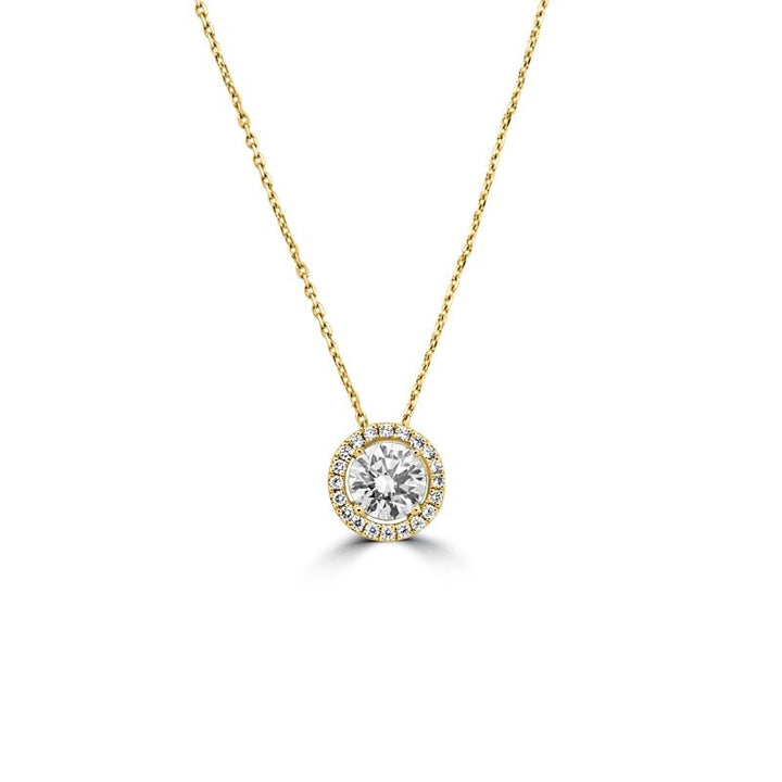 1,25 CT Round Halo Solitaire Pendant (LG) - ZIZOV DIAMONDS