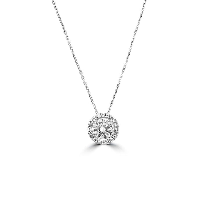 1,25 CT Round Halo Solitaire Pendant (LG) - ZIZOV DIAMONDS