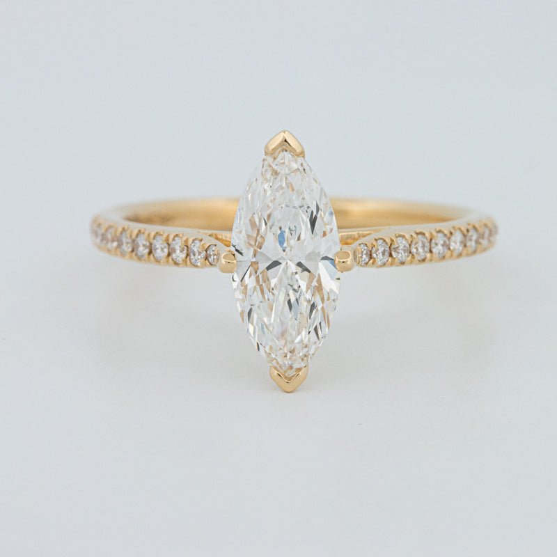 1,30 CT Brylant w Szlifie Markiza Pavé Solitaire (LG)