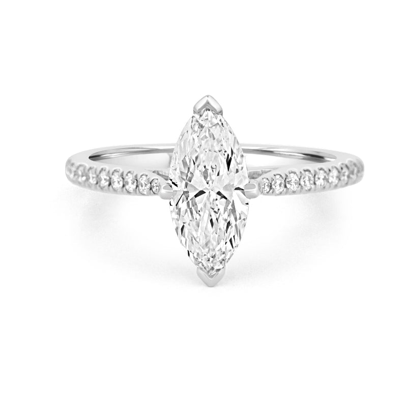 1.30 CT Marquise Cut Pavé Solitaire (LG) - ZIZOV DIAMONDS