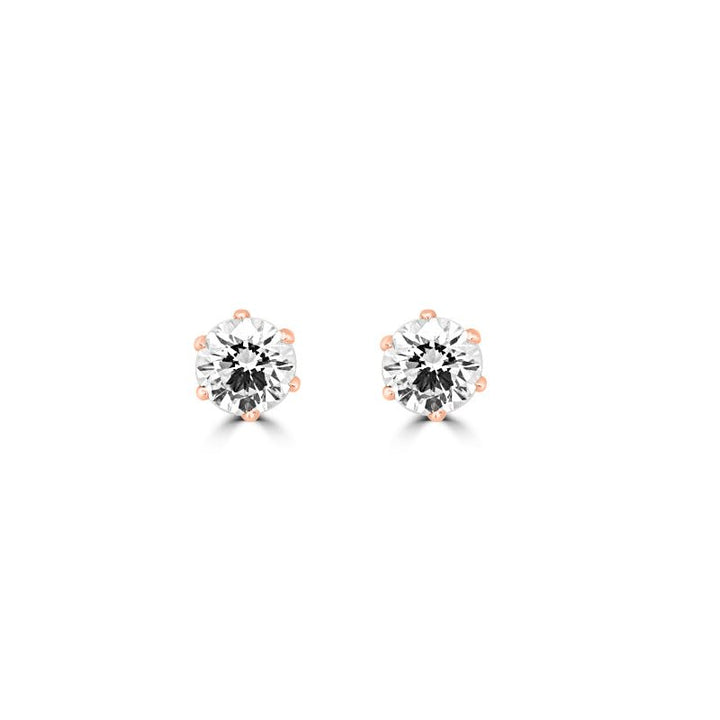1.50 / 1.50 CT Classic Six Prongs Round Studs (LG) - ZIZOV DIAMONDS
