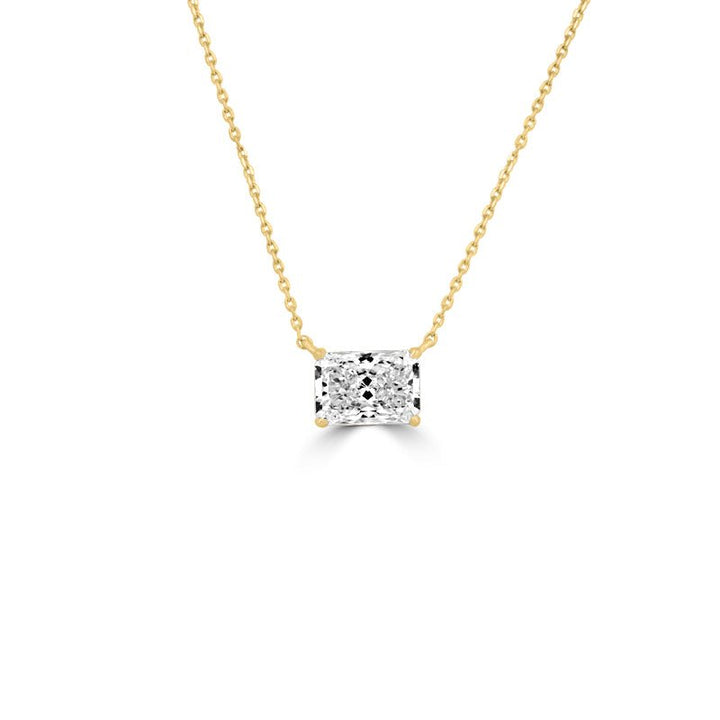 1.50 CT Classic Horizontal Radiant Solitaire Pendant (LG) - ZIZOV DIAMONDS