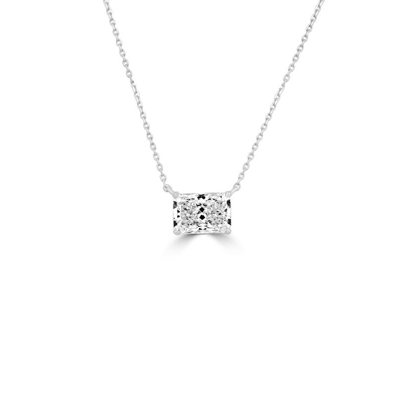 1.50 CT Classic Horizontal Radiant Solitaire Pendant (LG) - ZIZOV DIAMONDS