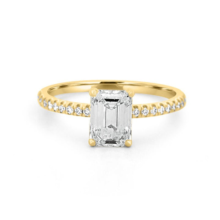1.50 CT Emerald Cut Pavé Solitaire (LG) - ZIZOV DIAMONDS