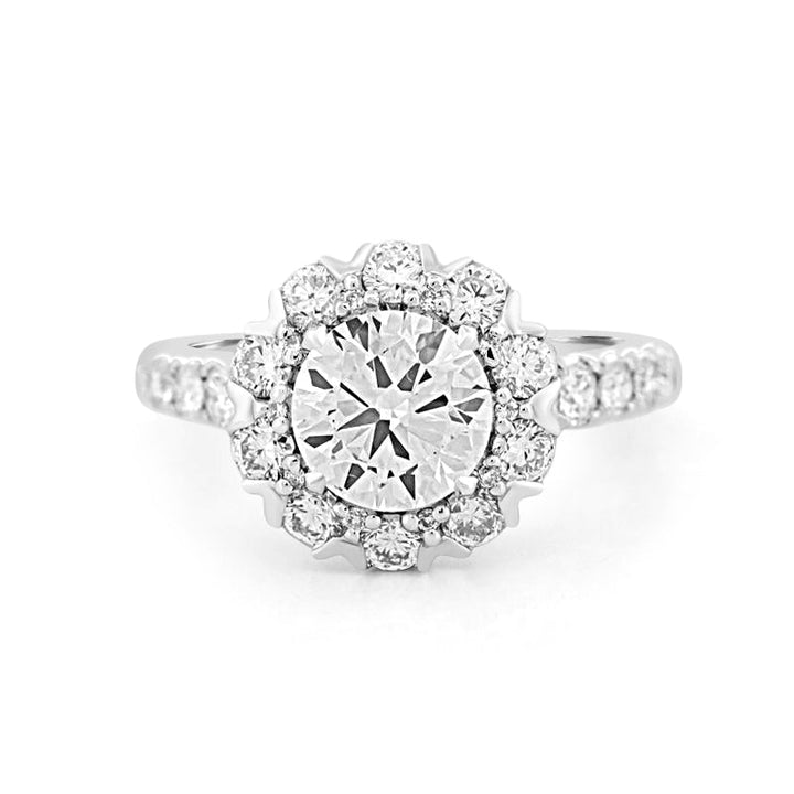1.50 CT Round Cut Halo Pavé Solitaire (LG) - ZIZOV DIAMONDS