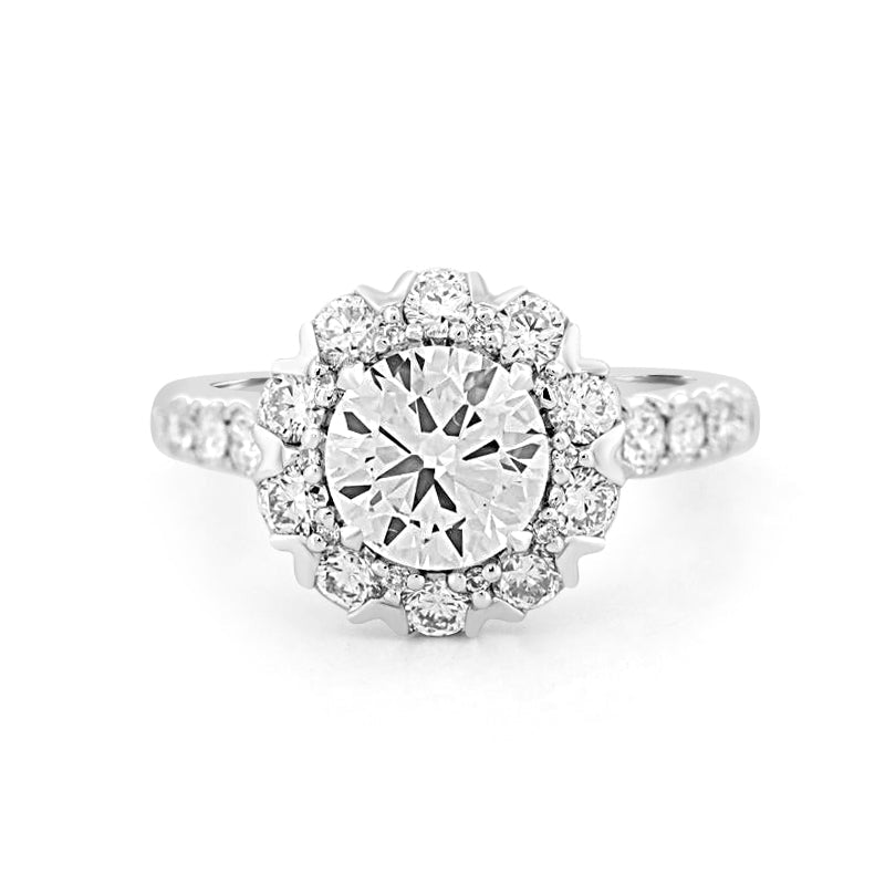 1.50 CT Round Cut Halo Pavé Solitaire (LG) - ZIZOV DIAMONDS