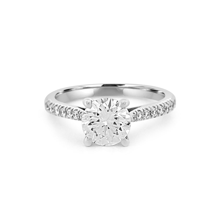 1.50 CT Round Solitaire Pavé Ring - ZIZOV DIAMONDS