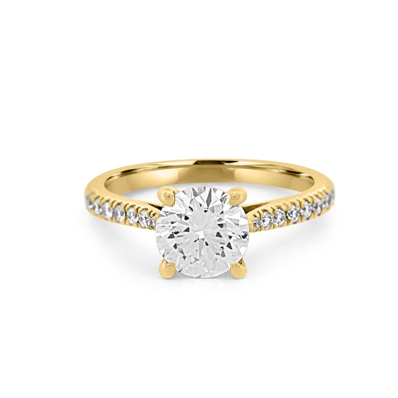 1.50 CT Round Solitaire Pavé Ring - ZIZOV DIAMONDS