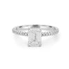 1.50 CT Under - Halo Emerald Cut Pavé Ring (LG) - ZIZOV DIAMONDS