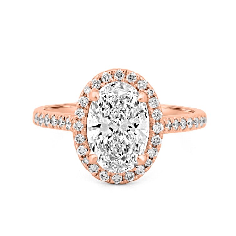 1.54 CT Oval Cut Halo Pavé Ring (LG) - ZIZOV DIAMONDS