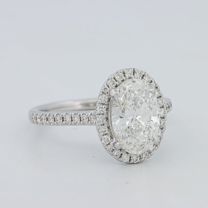 1.54 CT Oval Cut Halo Pavé Ring (LG) - ZIZOV DIAMONDS