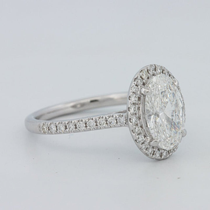 1.54 CT Oval Cut Halo Pavé Ring (LG) - ZIZOV DIAMONDS