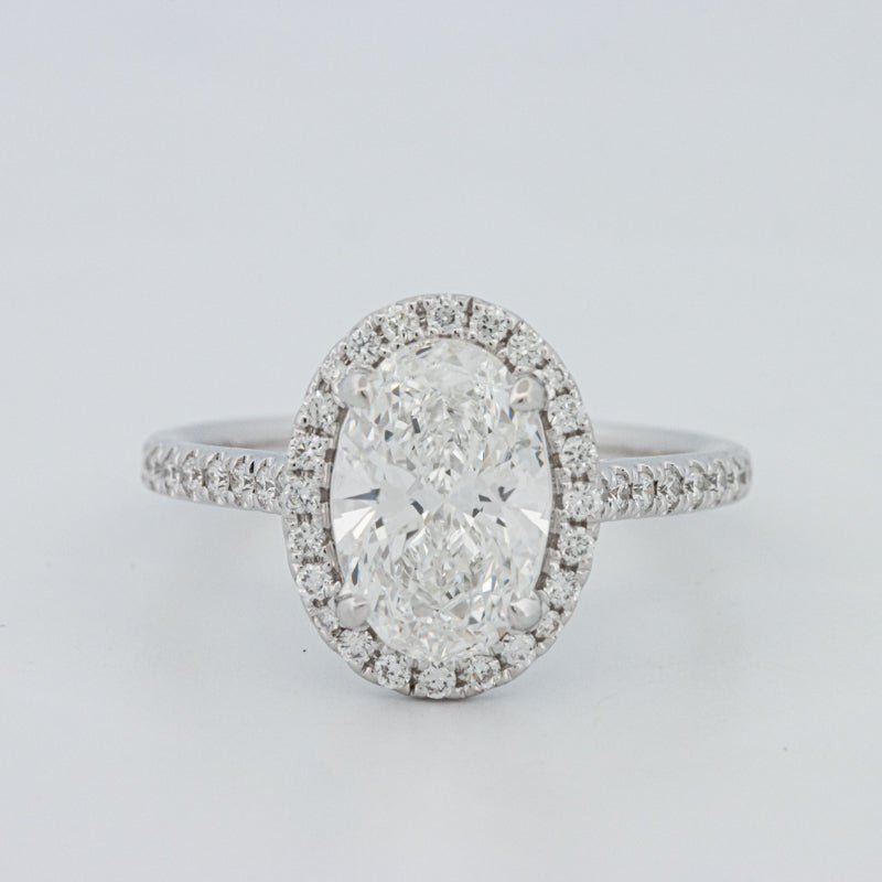 1.54 CT Oval Cut Halo Pavé Ring (LG) - ZIZOV DIAMONDS