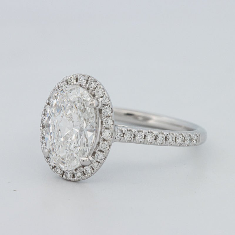 1.54 CT Oval Cut Halo Pavé Ring (LG) - ZIZOV DIAMONDS