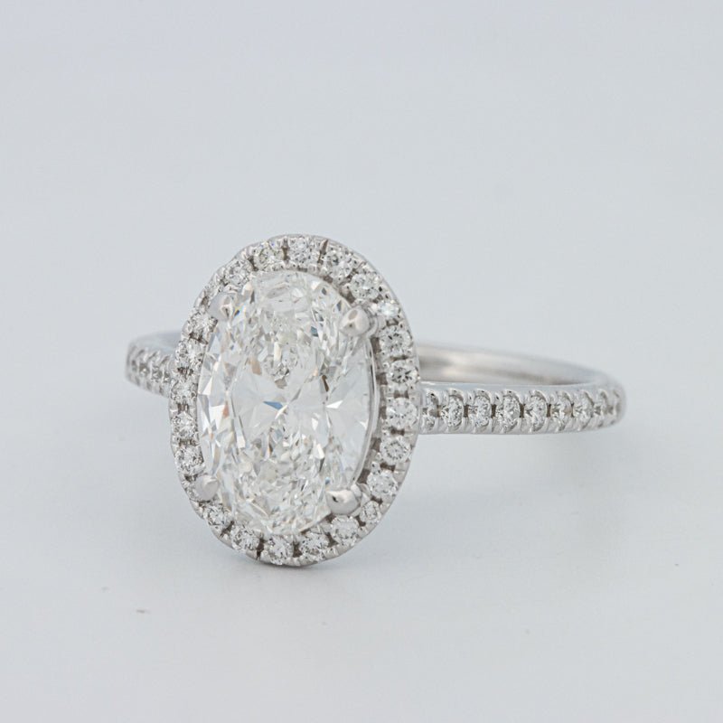 1.54 CT Oval Cut Halo Pavé Ring (LG) - ZIZOV DIAMONDS