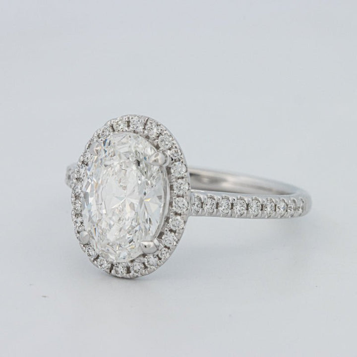 1.54 CT Oval Cut Halo Pavé Ring (LG) - ZIZOV DIAMONDS