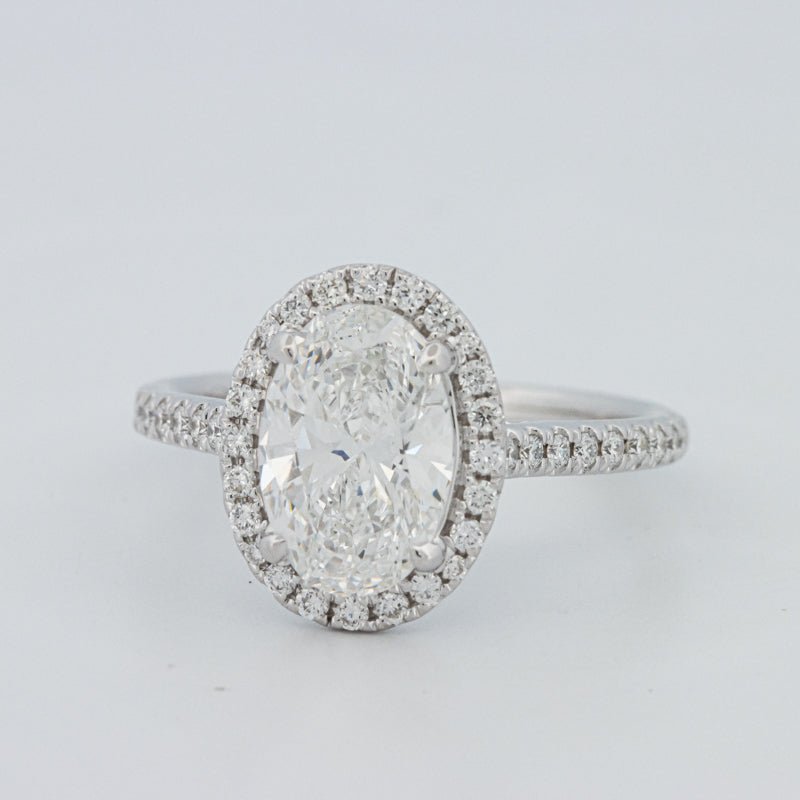 1.54 CT Oval Cut Halo Pavé Ring (LG) - ZIZOV DIAMONDS