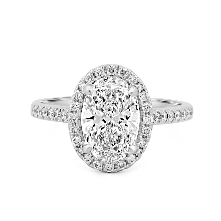 1.54 CT Oval Cut Halo Pavé Ring (LG) - ZIZOV DIAMONDS