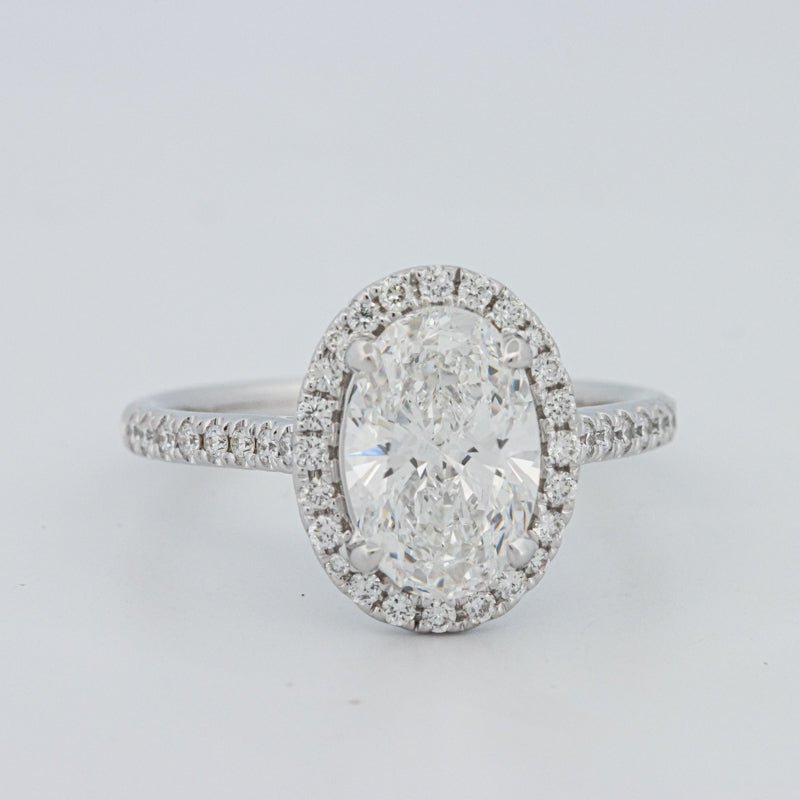 1.54 CT Oval Cut Halo Pavé Ring (LG) - ZIZOV DIAMONDS