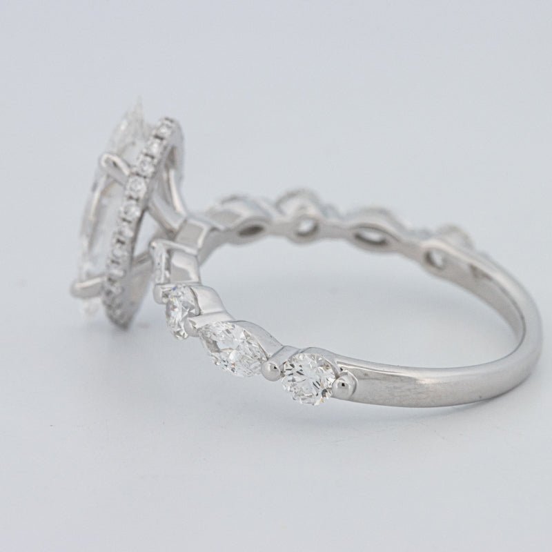 1,57 CT Marquise Cut Under - Halo Pavé Solitaire (LG) - ZIZOV DIAMONDS