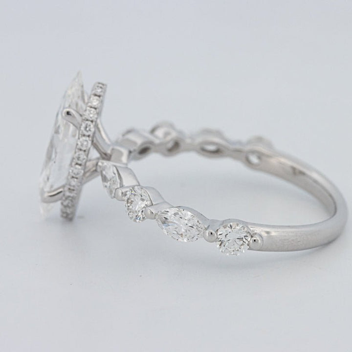 1,57 CT Marquise Cut Under - Halo Pavé Solitaire (LG) - ZIZOV DIAMONDS