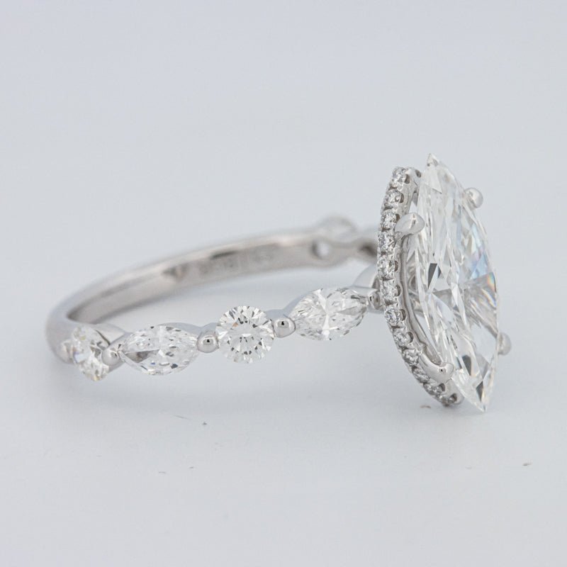 1,57 CT Marquise Cut Under - Halo Pavé Solitaire (LG) - ZIZOV DIAMONDS