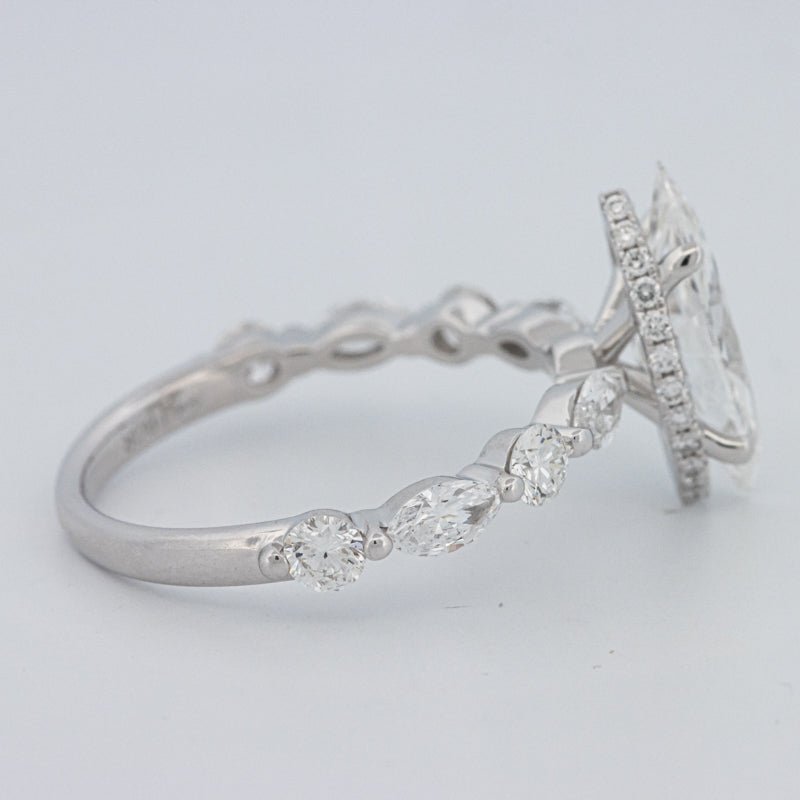 1,57 CT Marquise Cut Under - Halo Pavé Solitaire (LG) - ZIZOV DIAMONDS
