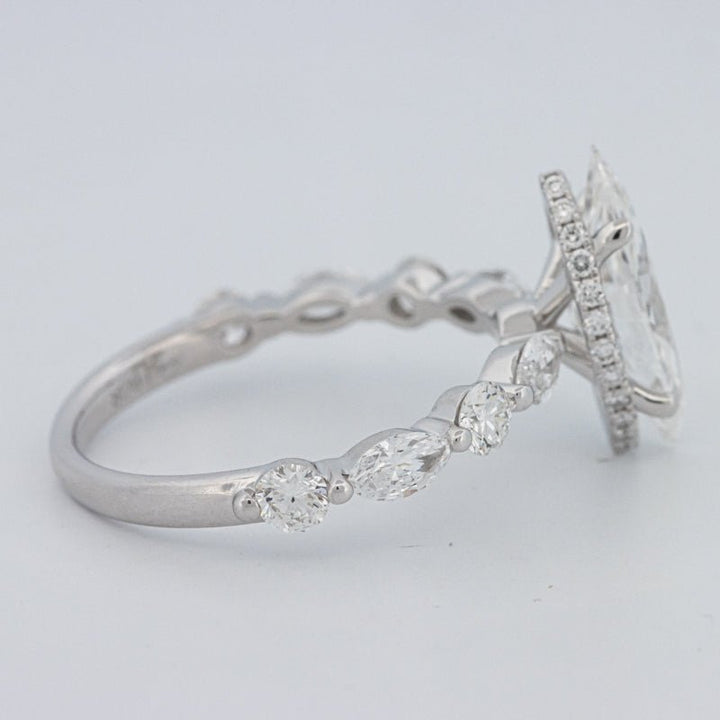 1,57 CT Marquise Cut Under - Halo Pavé Solitaire (LG) - ZIZOV DIAMONDS