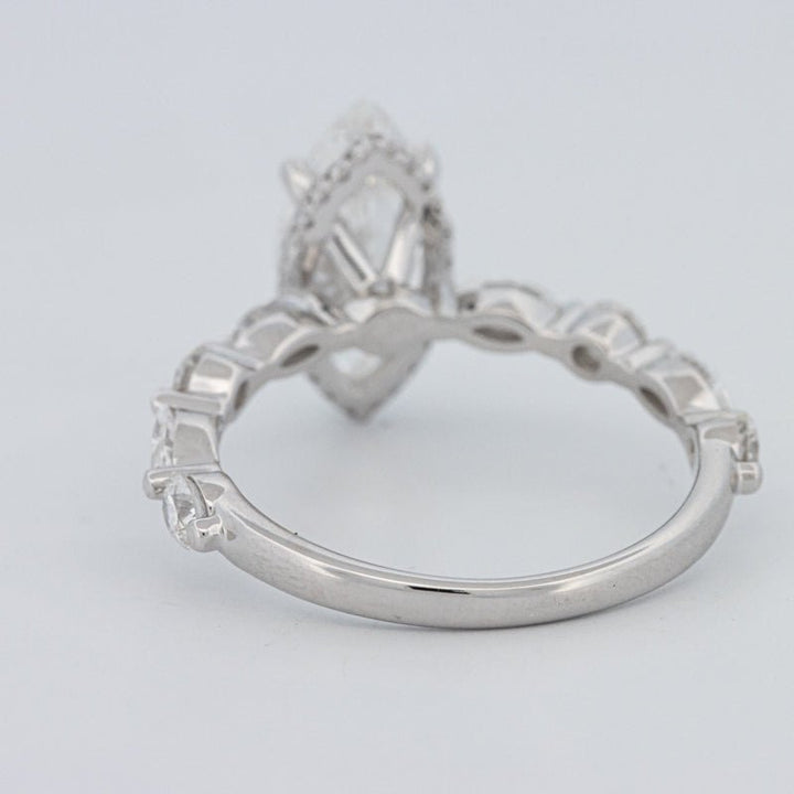 1,57 CT Marquise Cut Under - Halo Pavé Solitaire (LG) - ZIZOV DIAMONDS