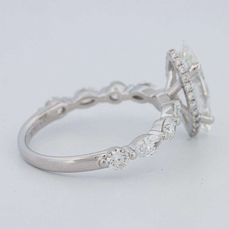 1,57 CT Marquise Cut Under - Halo Pavé Solitaire (LG) - ZIZOV DIAMONDS