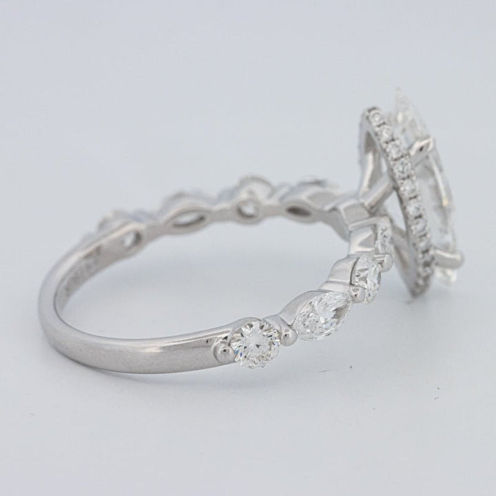 1,57 CT Marquise Cut Under - Halo Pavé Solitaire (LG) - ZIZOV DIAMONDS