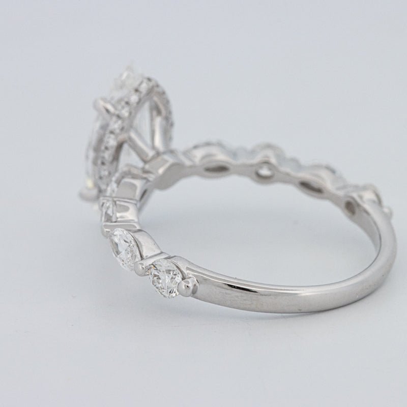 1,57 CT Marquise Cut Under - Halo Pavé Solitaire (LG) - ZIZOV DIAMONDS