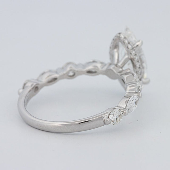 1,57 CT Marquise Cut Under - Halo Pavé Solitaire (LG) - ZIZOV DIAMONDS