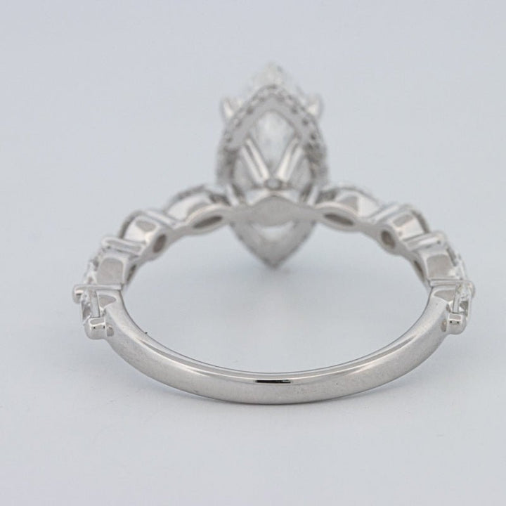 1,57 CT Marquise Cut Under - Halo Pavé Solitaire (LG) - ZIZOV DIAMONDS