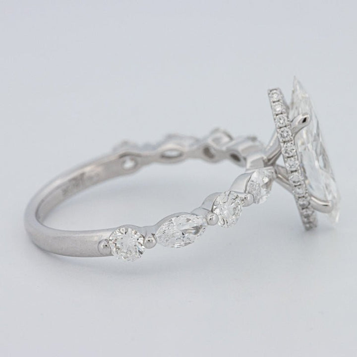 1,57 CT Marquise Cut Under - Halo Pavé Solitaire (LG) - ZIZOV DIAMONDS