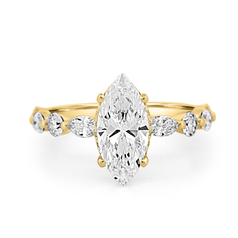 1,57 CT Marquise Cut Under - Halo Pavé Solitaire (LG) - ZIZOV DIAMONDS