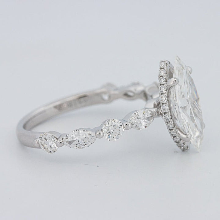 1,57 CT Marquise Cut Under - Halo Pavé Solitaire (LG) - ZIZOV DIAMONDS