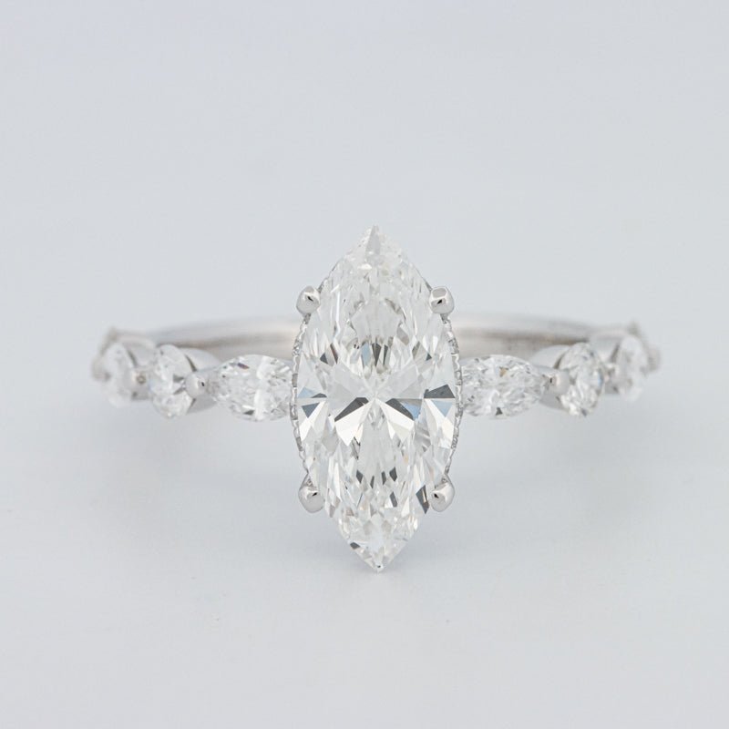 1,57 CT Marquise Cut Under - Halo Pavé Solitaire (LG) - ZIZOV DIAMONDS