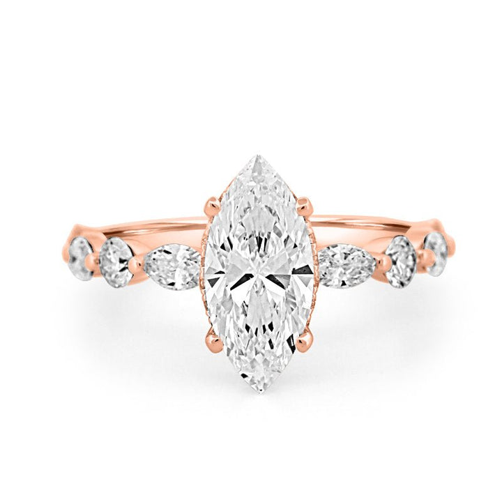 1,57 CT Marquise Cut Under - Halo Pavé Solitaire (LG) - ZIZOV DIAMONDS