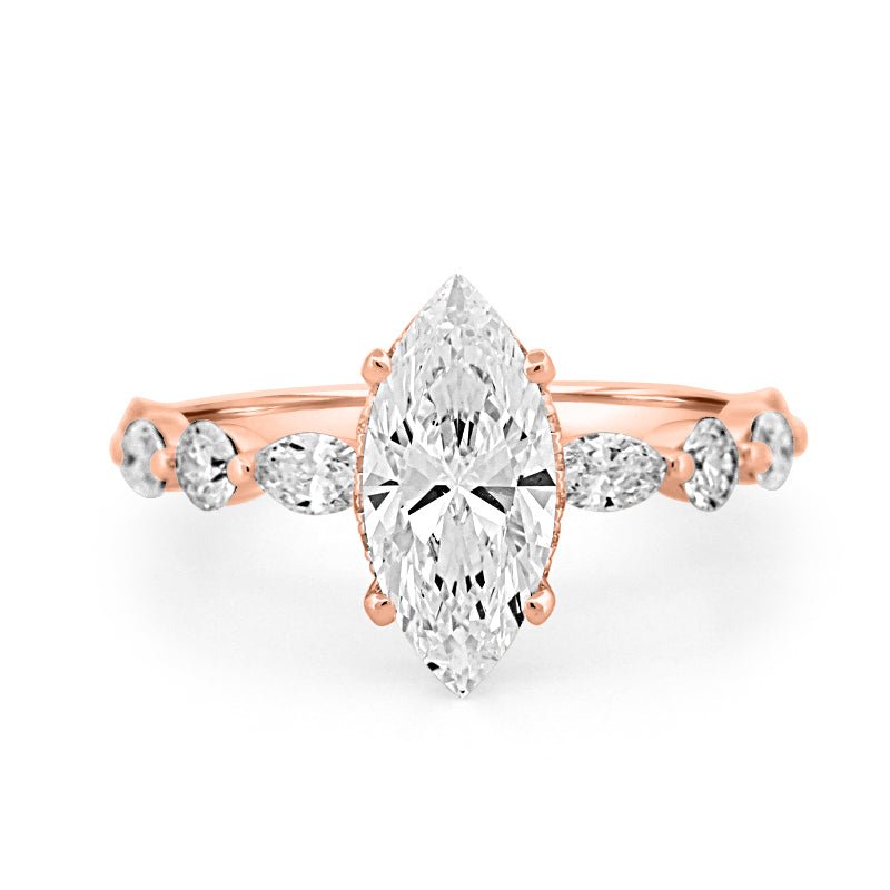 1,57 CT Marquise Cut Under - Halo Pavé Solitaire (LG) - ZIZOV DIAMONDS