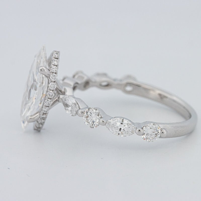 1,57 CT Marquise Cut Under - Halo Pavé Solitaire (LG) - ZIZOV DIAMONDS