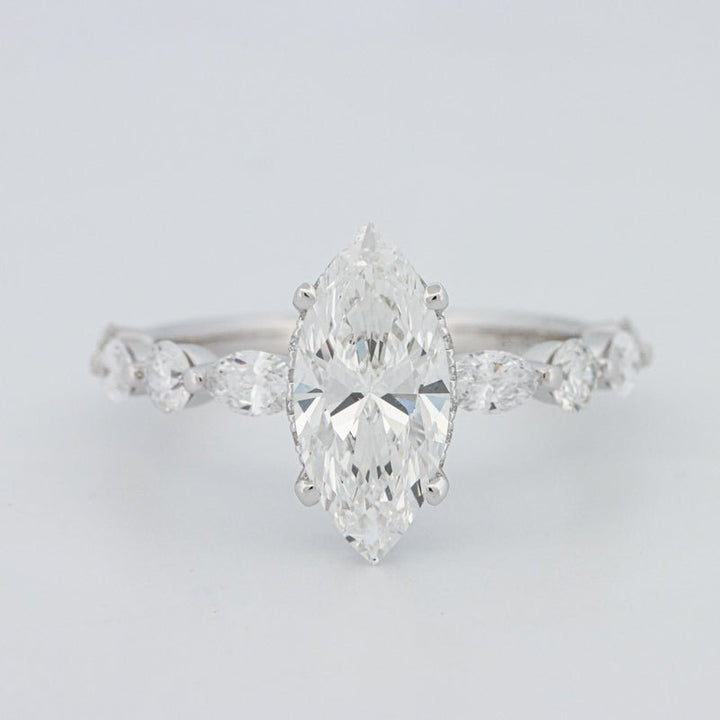 1,57 CT Marquise Cut Under - Halo Pavé Solitaire (LG) - ZIZOV DIAMONDS