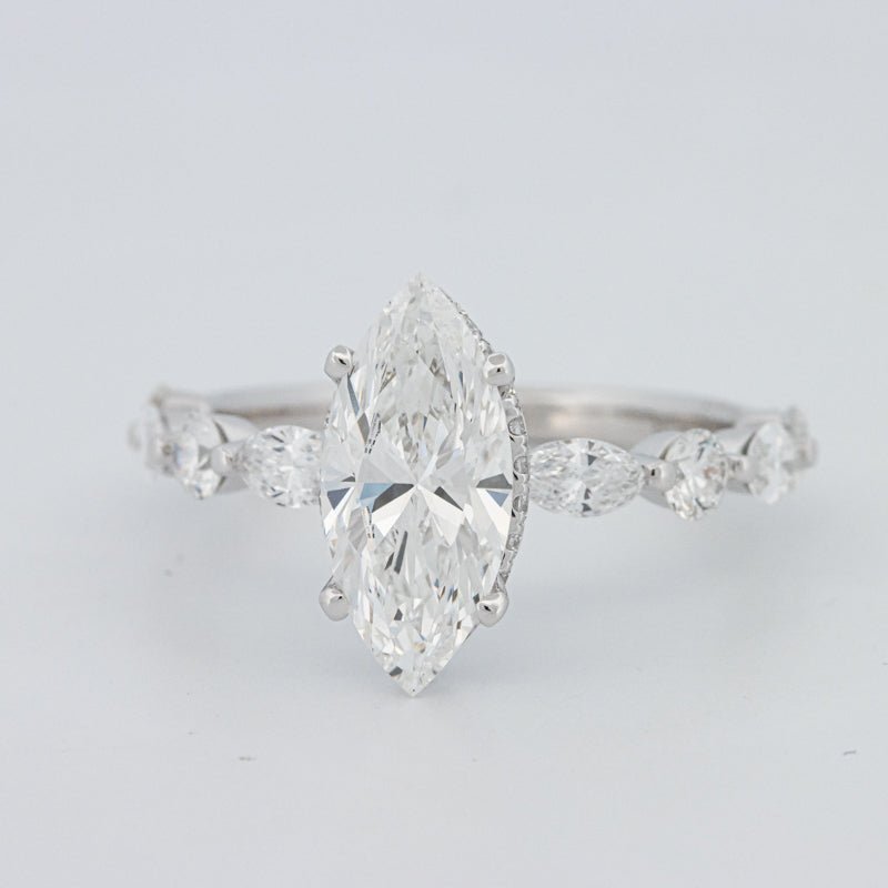 1,57 CT Marquise Cut Under - Halo Pavé Solitaire (LG) - ZIZOV DIAMONDS
