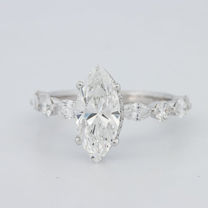1,57 CT Marquise Cut Under - Halo Pavé Solitaire (LG) - ZIZOV DIAMONDS