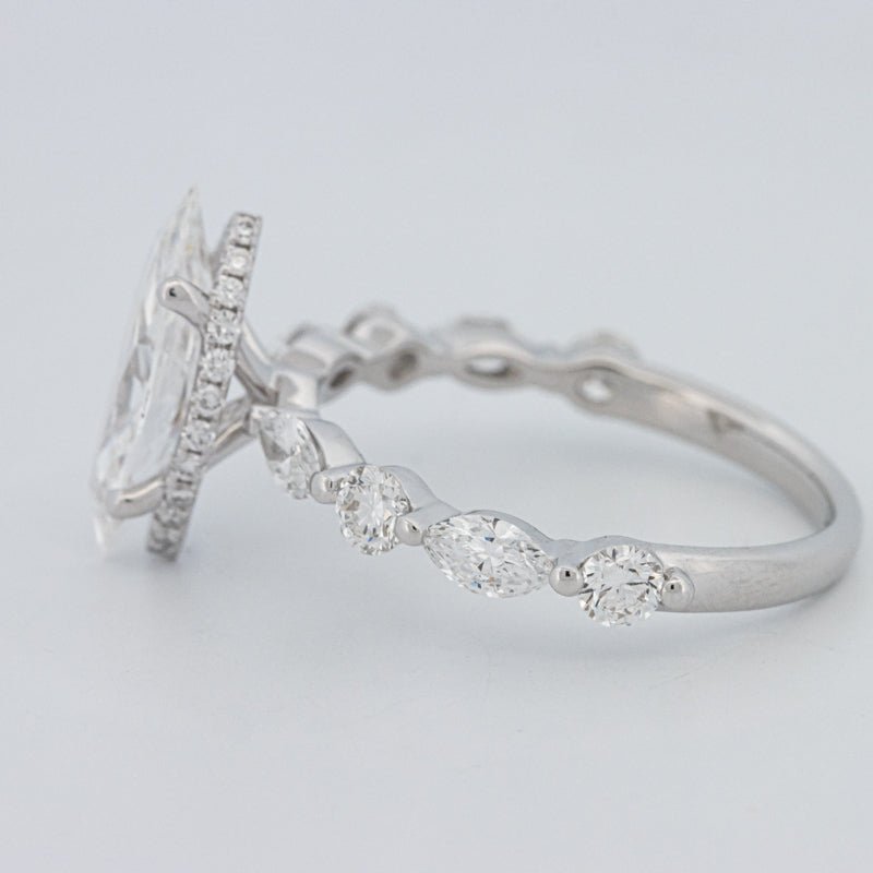 1,57 CT Marquise Cut Under - Halo Pavé Solitaire (LG) - ZIZOV DIAMONDS
