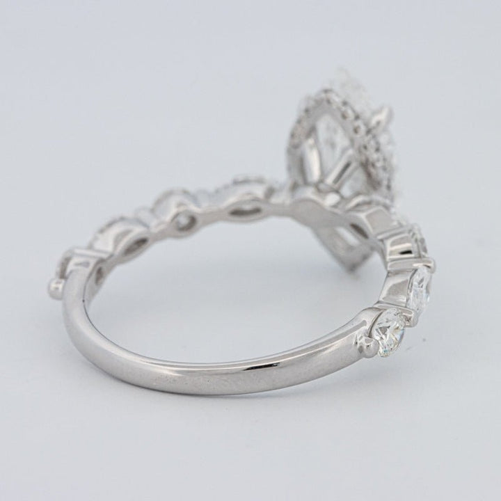 1,57 CT Marquise Cut Under - Halo Pavé Solitaire (LG) - ZIZOV DIAMONDS