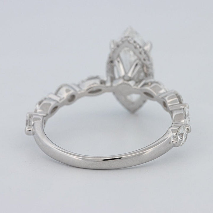 1,57 CT Marquise Cut Under - Halo Pavé Solitaire (LG) - ZIZOV DIAMONDS