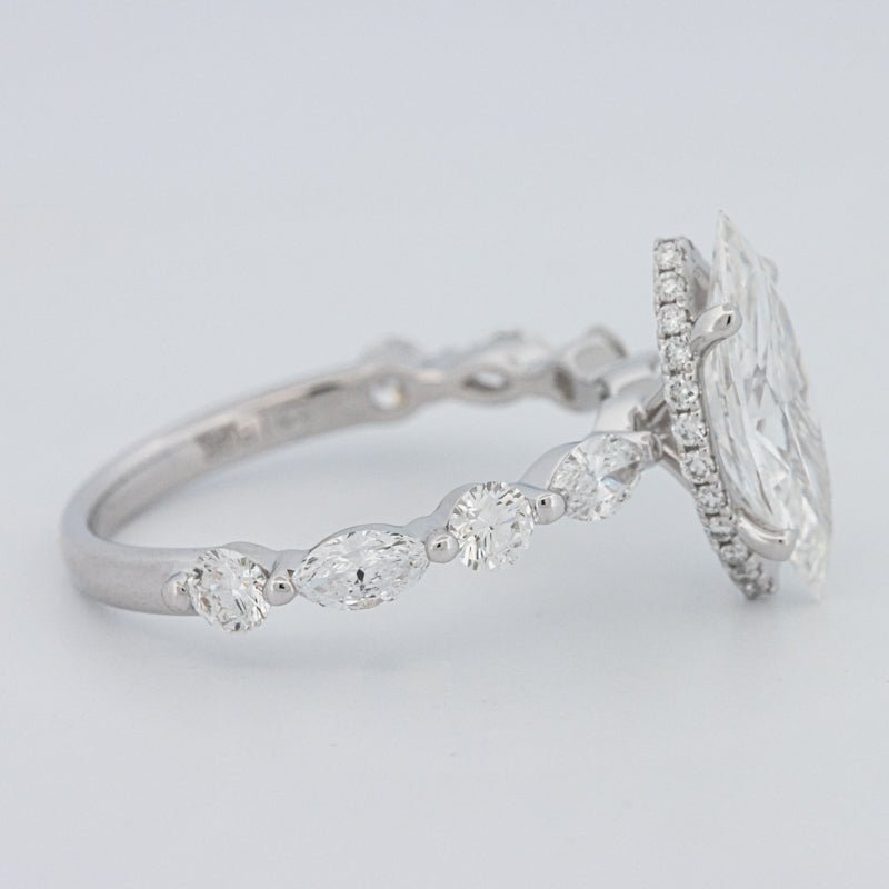1,57 CT Marquise Cut Under - Halo Pavé Solitaire (LG) - ZIZOV DIAMONDS