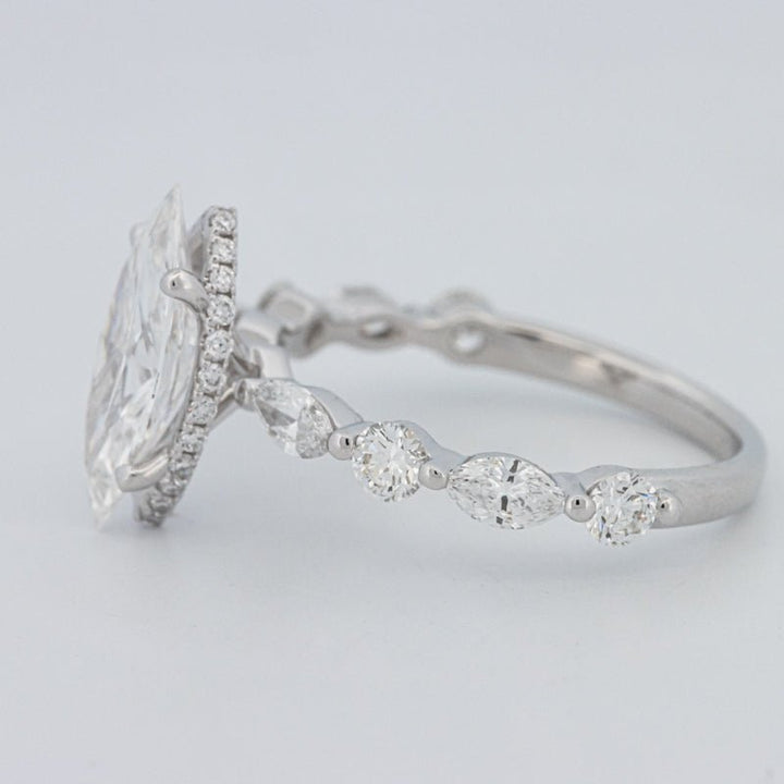 1,57 CT Marquise Cut Under - Halo Pavé Solitaire (LG) - ZIZOV DIAMONDS